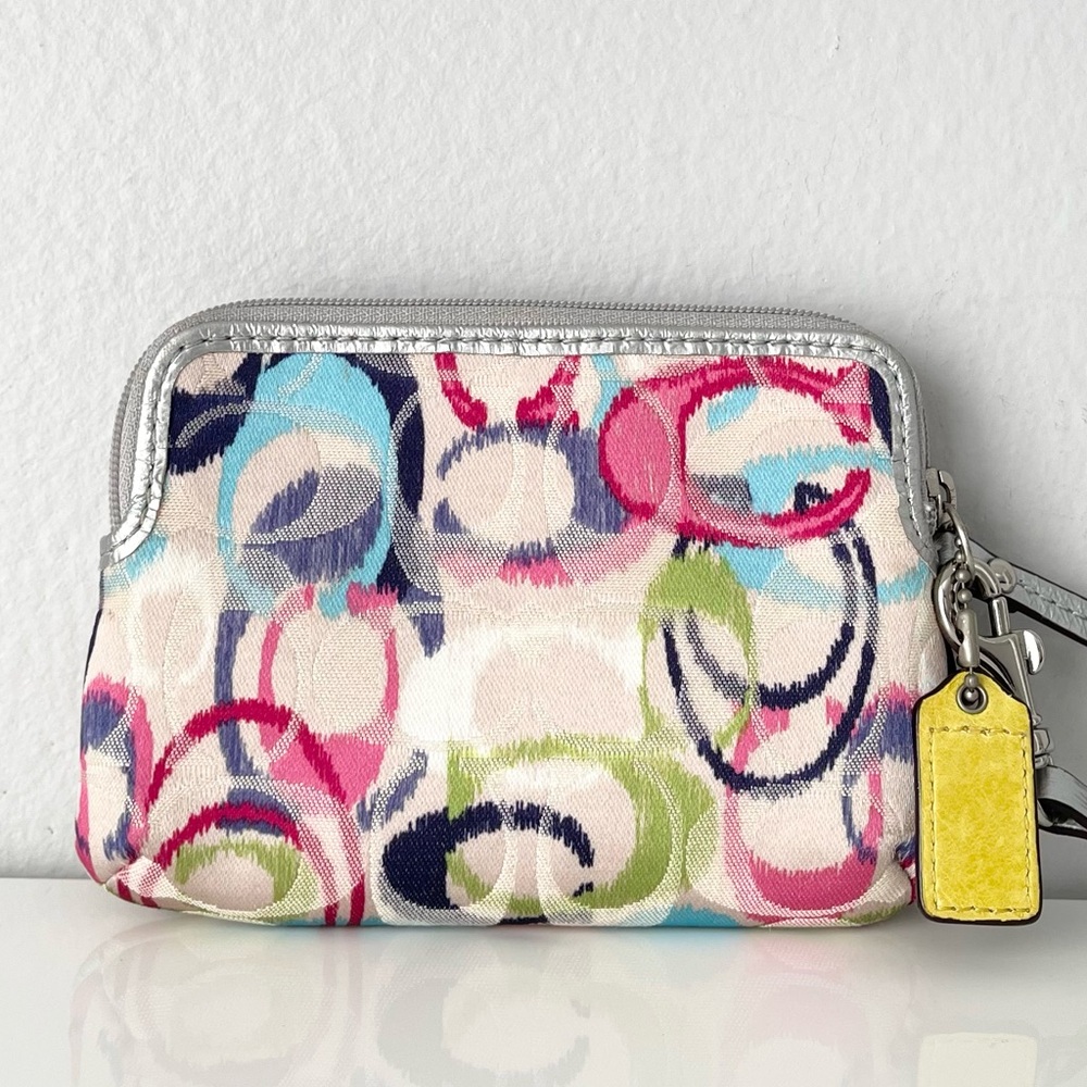 Coach Poppy Ikat Signature Small Wallet Wristlet - Picture 3 of 12